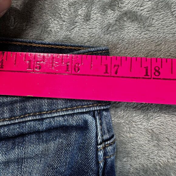 a.n.a High-Rise Skinny Jean Woman 14 Raw Blue Hem Stretch Denim Trendy Preppy - Picture 9 of 10